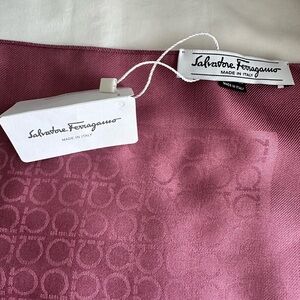 Salvatore Ferragamo Rose Silk and Wool Scarf